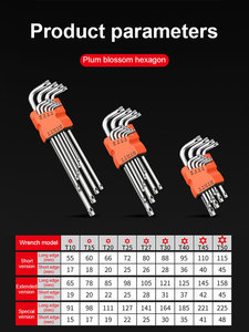 Set di chiavi a stella Torx di grado industriale 9 pezzi chiavi a brugola chiave a esagono a doppia estremità L tipo cacciavite strumenti di riparazione a mano - Product Image 6