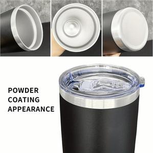 Stainless Steel Tumbler 20oz Double Wall Vacuum Insulated <b>With</b> <b>Straw</b> Travel Mug Modern Design All Colors Available - Product Image 3