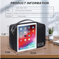 Organisateur de gadgets de voyage personnalisé, accessoires, câbles, sac de rangement pour tablette et ordinateur