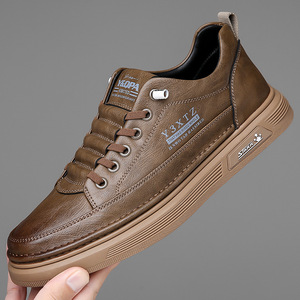 Men's 2025 Spring/Summer/Autumn Genuine Leather Mesh Lace-Up Walking Retro Sporty <b>Shoes</b> Breathable Anti-Slip Flexible - Product Image 6