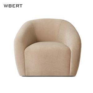 WBERT rh Furniture Style <span class=keywords><strong>nord</strong></span>-américain Fauteuil en velours et bois massif Tissu Chaise de salon personnalisée Mobilier rh Maison pour les loisirs - Product Image 4