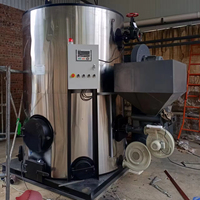 Générateur de vapeur vertical à granulés de biomasse de petite taille 500 kg, chaudière à eau chaude et vapeur pour usine de raffinage de pétrole