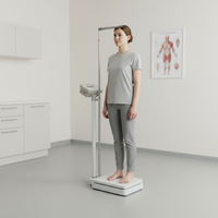 LOCOSC LH101-LED Balance médicale numérique de table Mesure de la taille et du poids Fonction IMC Affichage LED/LCD Construction en acier au carbone