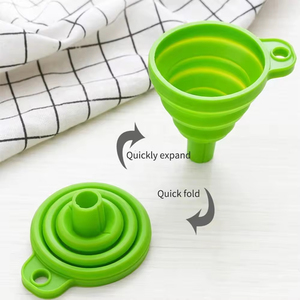 Entonnoir pliable en silicone de qualité alimentaire, écologique, facile à plier, design classique, pour le transfert d'eau, d'huile et de liquides - Product Image 3