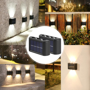 Lámpara Solar de Pared de 4 LED, Impermeable para Exteriores, Iluminación Ascendente y Descendente, Decoración de Jardín, Escaleras, Vallas - Product Image 5
