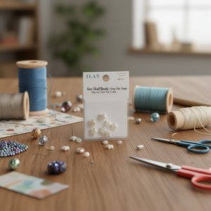 Perline di conchiglia Ilan a forma di stella da 11 mm, colore naturale, per artigianato - Product Image 2