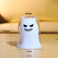 Nouveau design de tasse à expresso à double paroi moule propre tasse à café en verre à double paroi en borosilicate personnalisable avec autocollant mignon coquin