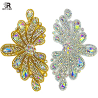 Patchs 3D à une lettre avec appliques perlées en strass brillant pour robe de mariée ou décorations