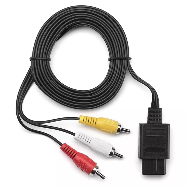 1.8M 6FT RCA Composite Cord Stereo Audio Video Cable for N 64 N64 Gamecube NGC SNES AV Cables