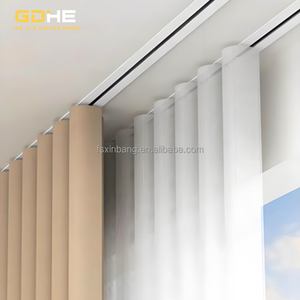 Système de rails de rideaux à ondulation en aluminium encastré de style minimaliste Monté au <span class=keywords><strong>plafond</strong></span> Conception intégrée <span class=keywords><strong>Rail</strong></span> de rideaux S Wave - Product Image 1