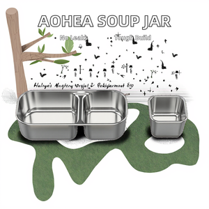Tarro de sopa de acero inoxidable aislado <span class=keywords><strong>Aohea</strong></span> a prueba de fugas con sello de silicona, contenedor de comida portátil para niños, aperitivos de almuerzo de oficina - Product Image 2