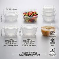 Bol à soupe jetable, petit, recyclable, en PP, 500 ml, avec couvercle, pour emporter