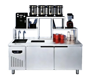 Mesa de Trabajo de Acero Inoxidable FEST, Equipo para Tienda de Té con Leche y Boba, Mostrador para Exhibición de Té de Burbujas - Product Image 1