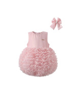 Robe de princesse en tulle crochetée pour filles avec jupe en maille superposée, haut de veste moelleux et doux pour les bébés filles et les tout-petits