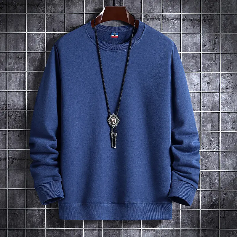 Solid color sweater men's round neck fashion trend casual men's clothing wholesale Sweatshirts