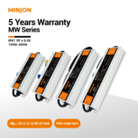 Alimentation à découpage MINJON MW250P-12, entrée 90-264VAC, extérieur, 250W, 12V, 93% haute efficacité, sortie simple AC-DC, étanche IP67