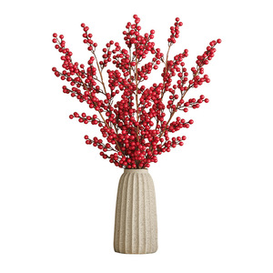 Xin Xinyi Fruta de la Fortuna Artificial, Baya Roja de Granada de 12 Ramas, Decoración de Plástico para Bodas, Hogar y Exteriores - Product Image 3