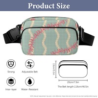 Sac à bandoulière de mode avec impression de logo personnalisé, design complet 3D, fermeture à glissière, longue bandoulière réglable et portable, grande capacité