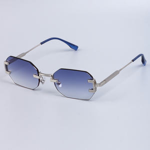 Finewell 3510 새로운 패션 럭셔리 디자인 선글라스 금속 프레임 무테 나일론 다각형 그라데이션 렌즈 우아한 스타일 음영 2025 - Product Image 3