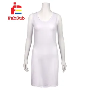 Personalized Design Women Sleeveless Slip Sexy Dress White 3D Print Wrap Hip Dress Custom Blank Sublimation Dress