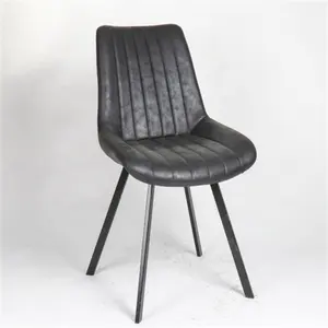 Оптовая Продажа с фабрики, коричневые, мягкие, с акцентом, искусственная кожа, кресло для столовой, дизайнерские кожаные обеденные стулья для дома и отеля