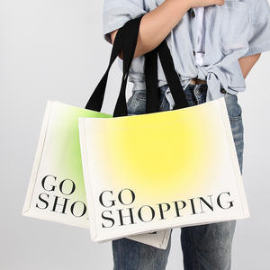 กระเป๋าผ้าแคนวาสพับได้แบบขายส่ง เป็นมิตรกับสิ่งแวดล้อม สีไล่ระดับ พิมพ์โลโก้ตามสั่ง สำหรับบรรจุเสื้อผ้า ถุงเท้า และสินค้าอื่นๆ - Product Image 3