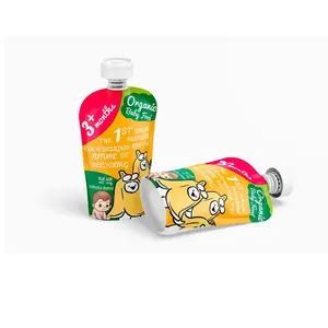 Sacs pochette bec réutilisables imprimés personnalisés pour liquides Emballage alimentaire pour bébé pochette bec debout avec bec