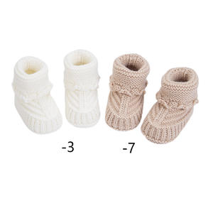 2025 nouveauté <span class=keywords><strong>Crochet</strong></span> tricoté bébé chaussons 0-12 mois nouveau-né bébé chaussures premiers marcheurs chaussures confortables laine chaussette - Product Image 1