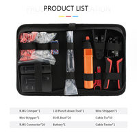 La trousse d'outils de réparation d'ordinateur de réseau professionnel comprend une pince à dénuder pour testeur de câble et un ensemble d'outils de sertissage