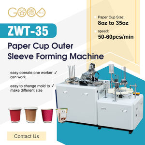 Chegada nova 50-60 Pcs/Min Máquina De Formação De Copo De Papel De Parede Dupla Máquina De Fazer Copo De Papel ZWT-35 - Product Image 2