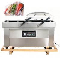 Machine d'emballage sous vide automatique à double chambre en acier inoxydable SUS304 pour viande, poisson, aliments, scelleuse commerciale haute capacité