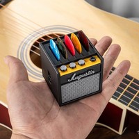 Boîte de rangement pour médiators de guitare ukulélé, organisateur de bureau en forme de haut-parleur artistique moderne pour musiciens et guitaristes
