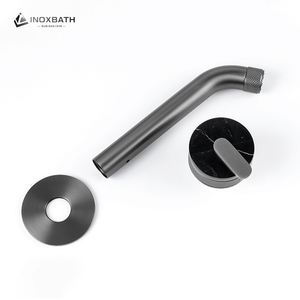 Grifo Mezclador Monomando de Acero Inoxidable 304 Negro para Agua Frí<span class=keywords><strong>a</strong></span>/Caliente, de Un Solo Orificio, Montado en Pared, con Cartucho Cerámico, para Baño y Sala de Estar - Product Image 5