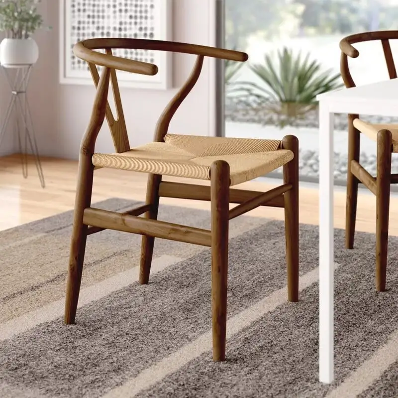 Fornitore design nordico sedie da pranzo imbottite in pelle massello in legno massello sedia da ristorante in legno noce