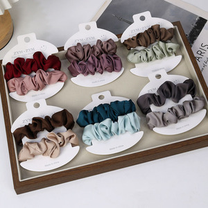 Thời trang 2pcssatin công bằng scrunchies cho phụ nữ Gradient màu tinh tế Headband tùy chỉnh đàn hồi tóc quan hệ cho cô gái bán buôn - Product Image 3