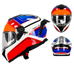 Casco de Motocicleta Modular Unisex, Aprobado por DOT, Estilo Vintage Retro, Integral, con 7 Ventilaciones, Carcasa Resistente de ABS, Doble Visera - Product Image 3