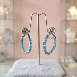 A R Creation NEO-01 Pendientes colgantes ovalados de apatita neón de 5x3 mm, plata de ley 925, joyería elegante y de lujo para el día a día - Product Image 4