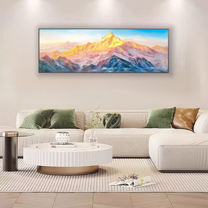 Pintura de arenisca natural de Golden Mountain Peak-Arte de pared <span class=keywords><strong>3D</strong></span> hecho a mano para decoración de hogar y oficina - Product Image 3