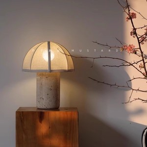 <b>Table</b> <b>Lamp</b> Travertine <b>Base</b> E27 LED Light Source Switch Control Eye Caring For Bedroom Guesthouse Decorative Lighting - Product Image 5