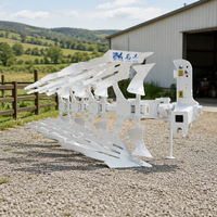 Charrue réversible hydraulique à 5 socs montée sur tracteur, cultivateur agricole