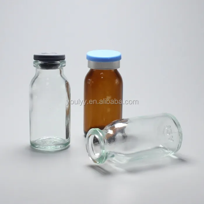 Botella de cristal moldeada para infusión, Color ámbar o transparente, 10ml, 15ml, 20ml, 30ml, 50ml, 100ml