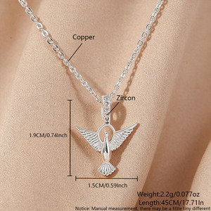จี้รูปนกพิราบประดับเพชรซิคอนทรงรัศมี พร้อมสร้อย<span class=keywords><strong>คอ</strong></span>ปรับระดับได้ ชุบเงินบนทองแดง ดีไซน์เรียบหรู ช่วยเสริมลุคให้ดูเพรียวบาง - Product Image 5