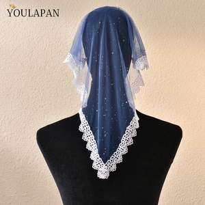 YouLaPan Velo da <span class=keywords><strong>sposa</strong></span> vintage in pizzo, copricapo per la <span class=keywords><strong>sposa</strong></span>, accessorio romantico per matrimoni in stile boho, per cerimonia e ricevimento - Product Image 3