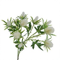 Bunga Tiruan Eryngium Sea Holly Thistle, Tangkai Bunga Palsu untuk Dekorasi Pernikahan, Pesta, Rumah, dan Fotografi