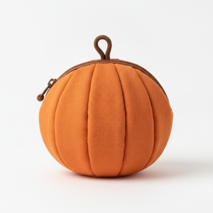 Coin Purse Pumpkin Shaped <b>Canvas</b> Pleated Round Zip Pouch Kawaii Novelty Gift Custom Logo Bulk - Product Image 1
