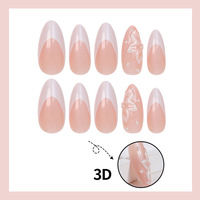 Pure Desire French 3D Pansy Ins Style Wear a Foreign Trade High Sense Fake Nails Cross-border French Wear Nail Tip