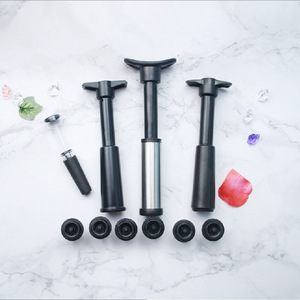 Stainless Steel Wine Stopper Vacuum Pump Set With Replacement Seals For Bottle Preservation And Gift Use - Product Image 1