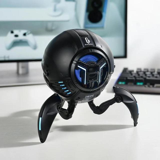 GravaStar Mars G1 Pro Speakers Deep Bass Stereo 15 Hours Playtime 6 RGB Modes IPX5 Waterproof Built-in Mic Wireless Three-Way