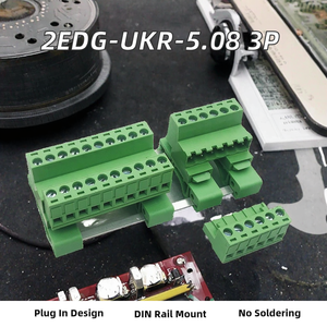 2EDG-UKR-5.08-2P TO 12P Track <b>Mounted</b> DIN Rail Solderless ABS Terminal <b>Block</b> 35mm Clips Docking PCB UKR Series Connection 2EDGKD - Product Image 2