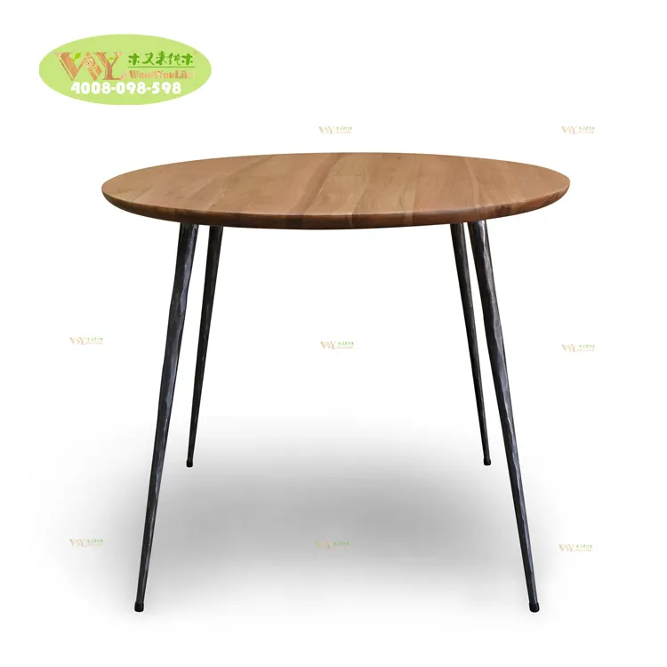 Commercio all'ingrosso moderno classico tondo massello legno di noce pieno tavolo da caffè rotondi in legno tavolini da caffè